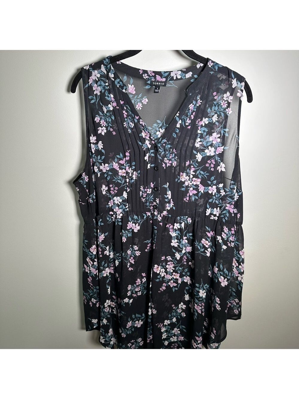 Torrid Black Sheer Sleeveless Blouse Top